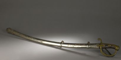 null LIGHT CAVALRY SABRE model year XI, blade dated 1813, with its scabbard. 
Guard...