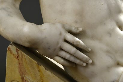 null ITALIE du NORD, XVIe-XVIIe siècle
Nymphes allongées
Deux sculptures en marbre...