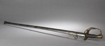null CAVALRY OFFICER'S SABRE, type 1822, straight blade, iron scabbard with a single...