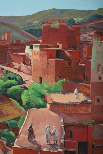 null Jacques MAJORELLE (1886-1962)
The Kasbah of Anemiter, view of the terraces,...