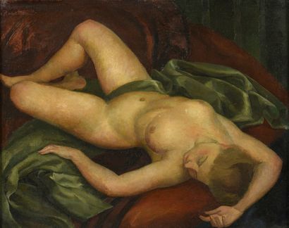 null Pierre Edouard de RAVETON (20th century)
Nude lying down
Oil on canvas mounted...