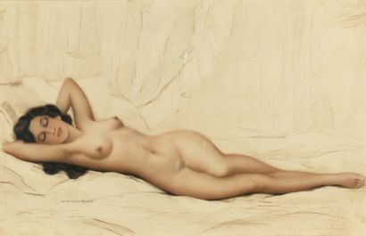 null Henri LAUNAY ( XXth century ) 
Nude lying down
Pastel on paper. 
Signed lower...