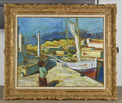 null Maurice Georges PONCELET (1897-1978)
View of Port-Vendres, Occitania, 1947
Oil...