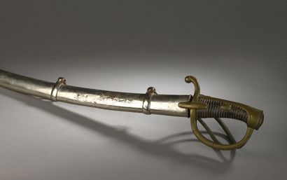 null LIGHT CAVALRY SABRE model year XI, blade dated 1813, with its scabbard. 
Guard...