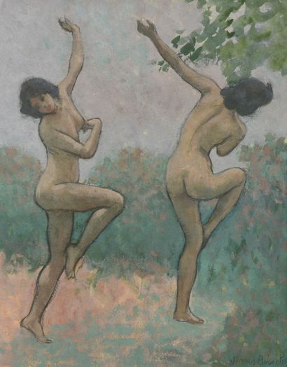 null Jean-Francis AUBURTIN (1866-1930)
Dance on an evening background
Oil on cardboard.
Signed...