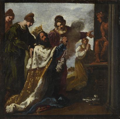 null Jacopo VIGNALI (1592-1664)
Le roi Salomon sacrifiant aux idoles
Toile marouflée...