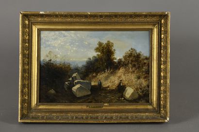 null Attributed to Eugene CICERI (1813-1890)
The rocks at Fontainebleau
Oil on cardboard....