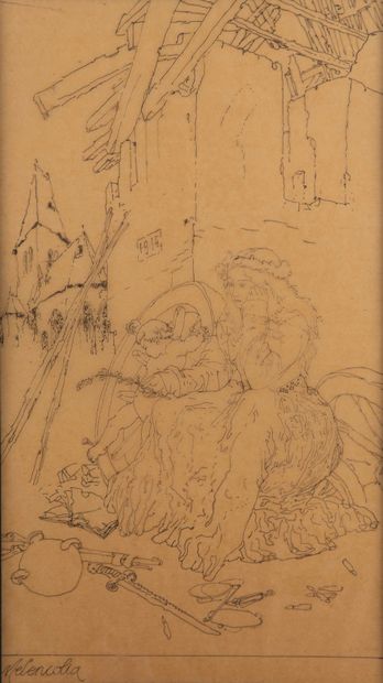 null Gustave Adolphe MOSSA (1883-1971)
Melencolia, 1914
Encre de Chine sur papier...