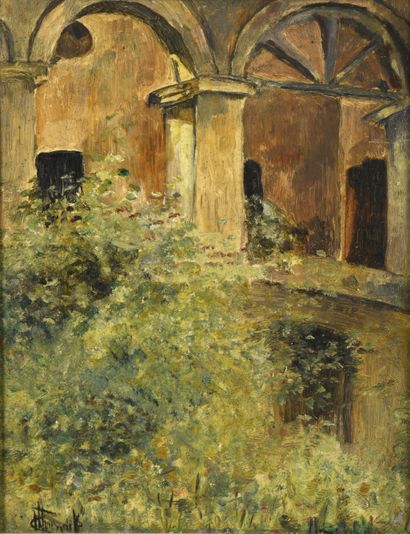 null Charles Hall THORNDIKE (1875-1935)
View of a Monastery
Oil on cardboard.
Signed...