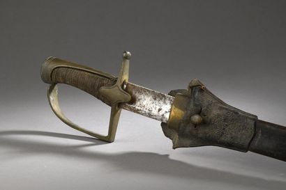 null INFANTRY SABRE, brass guard type 1790, with its scabbard.
Revolutionary per...