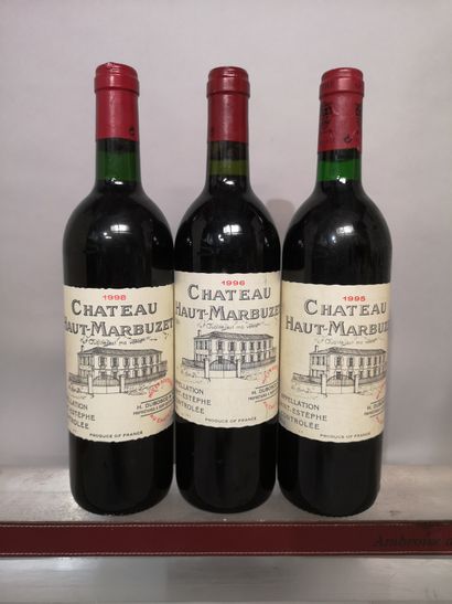 null 3 bouteilles Château HAUT MARBUZET - Saint Estèphe 1995, 1996 et 1998 
Étiquettes...