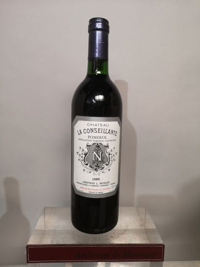 null 1 bouteille Château La CONSEILLANTE 1986 - Pomerol 
Niveau base goulot.