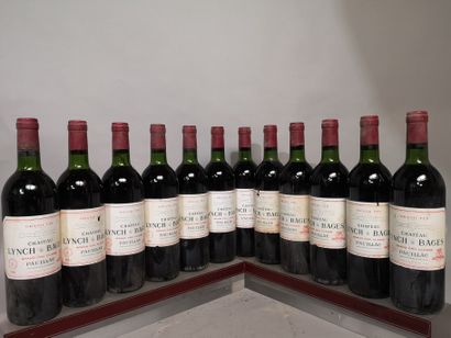 null 12 bouteilles Château LYNCH BAGES 1981 - 5e Gcc Pauillac 
Étiquettes légèrement...