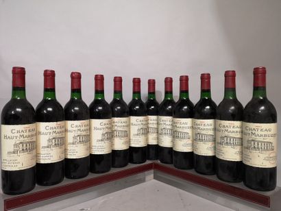 null 12 bouteilles Château HAUT MARBUZET 1992 - Saint Estèphe 
5 niveaux base go...