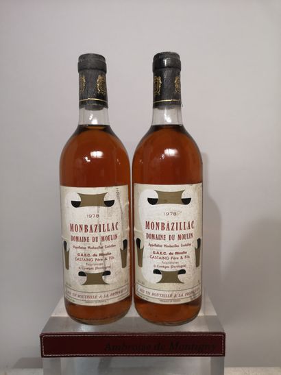 null 2 bouteilles Domaine du MOULIN 1978 - Monbazillac 
Étiquettes légèrement ta...