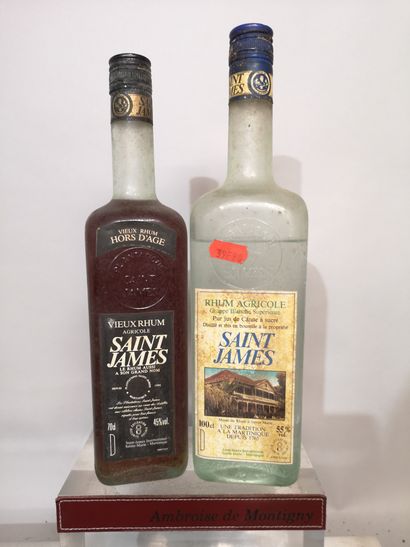 null 2 flacons RHUM SAINT JAMES Martinique 
1 Hors d'âge Agricole et 1 Grappe banche...