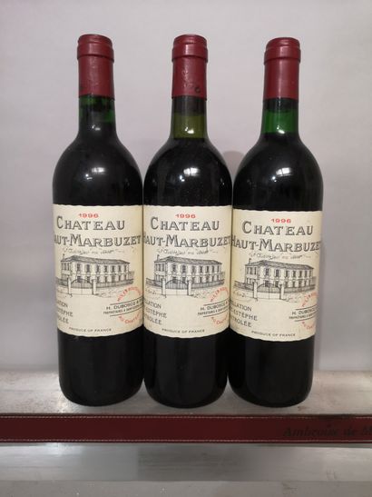 null 3 bottles Château HAUT MARBUZET 1996 - Saint Estèphe 
1 level at the base of...