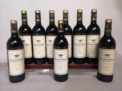 null 9 bouteilles Château PLAGNAC 1992 - Médoc