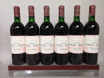 null 6 bouteilles Château LYNCH BAGES 1985 - 5e Gcc Pauillac 
Étiquettes légèrement...