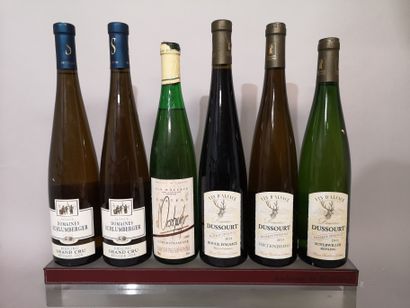 6 bouteilles ALSACE DIVERS 
2 RIESLING Grand...