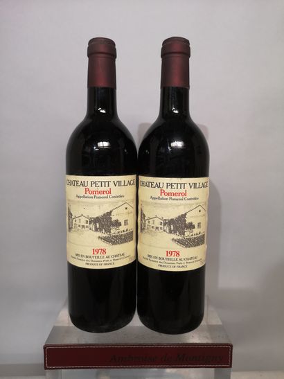 null 2 bottles Château PETIT VILLAGE 1978 - Pomerol