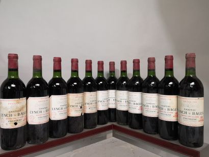 null 12 bottles Château LYNCH BAGES 1981 - 5th Gcc Pauillac 
Labels slightly stained...