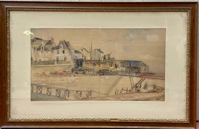null FECAUD (XIXth century)
Views of ports and seashores, 1905
Four watercolors on...