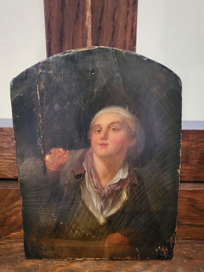 null Ecole du XIXème
Portrait d'homme 
Huile sur toile.
60 x 78 cm 
(accidents et...