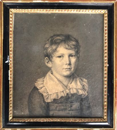 null Louvier ? (XIXème siècle)
Deux portraits d’enfants
Crayon et estompe sur papier
Signés...