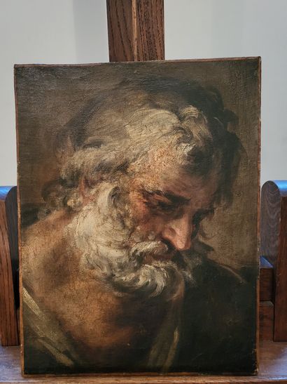 null Ecole du XIXème
Portrait d'homme 
Huile sur toile.
60 x 78 cm 
(accidents et...