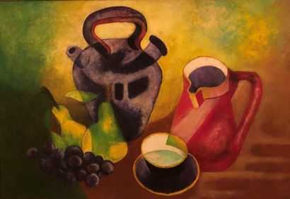 null Lot including :
- Still life with grapes, canvas, 37 x 54 cm
- Still life with...