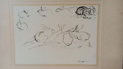 null Maurice CROZET (1896-1978)
Lot comprenant 32 dessins à l’encre, 7 dessins au...