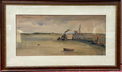 null FECAUD (XIXth century)
Views of ports and seashores, 1905
Four watercolors on...
