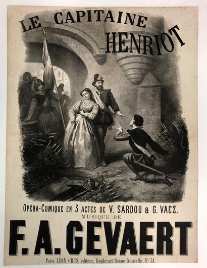 null Lot comprenant 6 affiches :
-Friedrich v. FLOTOW, (Allemagne 1812-1883). Martha
Opéra-comique...