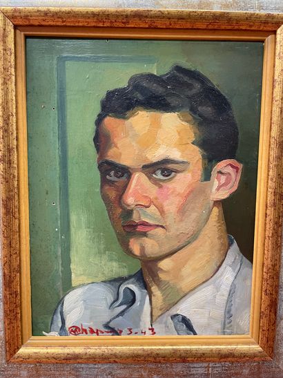 null Maurice CHAPUIS (1922-2010)
Portrait of a man, 1943
Oil on panel, signed and...