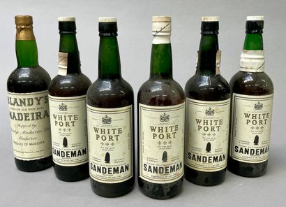 null 5 bouteilles White Porto SANDEMAN et 1 bouteille BLANDY'S MADEIRA
En l'état