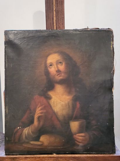 null Ecole du XIXème
Portrait d'homme 
Huile sur toile.
60 x 78 cm 
(accidents et...