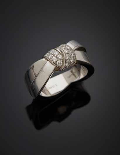 null CHAUMET - 18K white gold 750‰ ring, "Liens Séduction" model, composed of two...