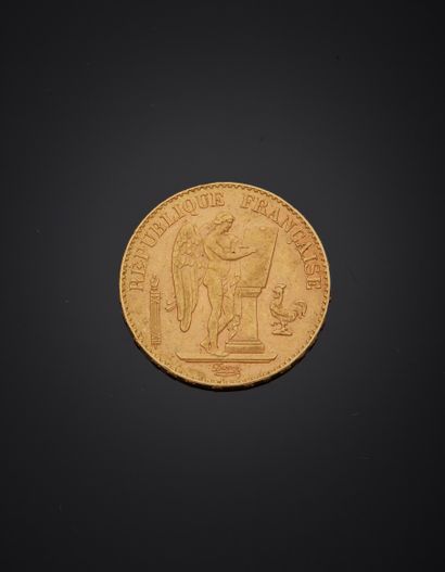 null Coin of 20 francs gold Genie, dated 1898.
Weight 6,40 g