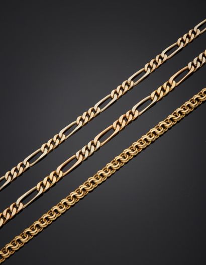 Two 18K polychrome gold 750‰ bracelets, one...