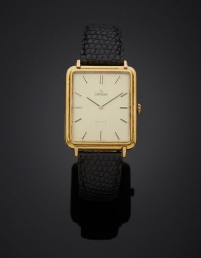 null OMEGA de Ville - Montre de poignet pour homme en or jaune 18K 750‰, de forme...