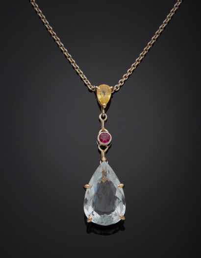 Pendant necklace in two-tone 18K gold 750‰,...