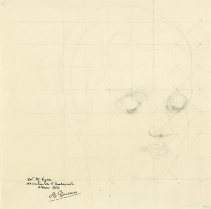 null Alfred COURMES (1898-1993)
Sans titre, 1938 
Dessin au crayon sur papier, signé,...