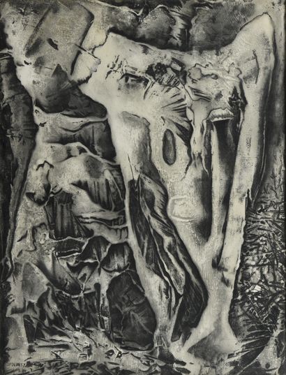 null Jean-Pierre DUPREY (1930-1959)
Untitled Charcoal, etching and scratching on...
