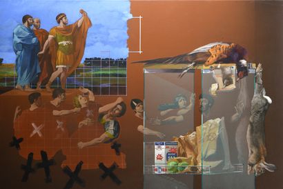 null Herman BRAUN-VEGA (1933-2019) 
Reconstruction of the Attack (Poussin), 1974
Acrylic...