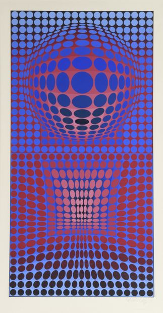 null Victor VASARELY (1906-1997)
VP, 1972
Sérigraphie sur papier, signée en bas à...