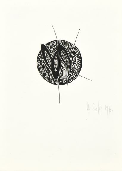 null Alain SATIE (1944-2011)
O, 1966
Ink on paper signed lower right. Unique piece...