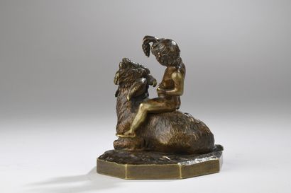 null Antoine-Louis Barye (1795-1875)
Bacchus sur une chèvre
Bronze à patine brun...
