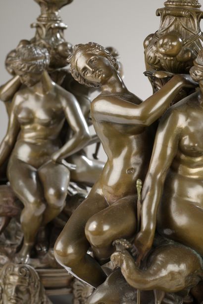 null Antoine Louis Barye (1795-1875)
Candélabres à neuf lumières
Paire de bronzes...