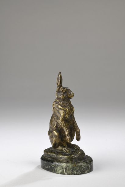 null Alfred Dubucand (1828-1894) 
Standing hare
Bronze with light brown patina
Signed...